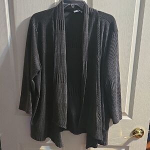 Women's Black Open Front Cardigan Sweater